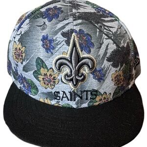 New Era Saints Floral Hat - Black and Multicolor